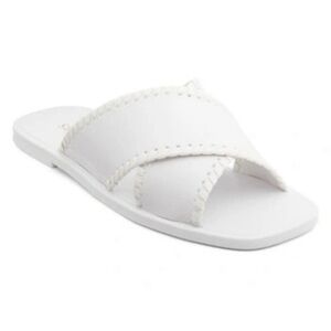 NEW Jack Rogers Sloane Criss Cross Jelly Solid White Sandals Flats Size 7 Medium
